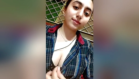 Sexy brunette girl playing with her pussy on web cam