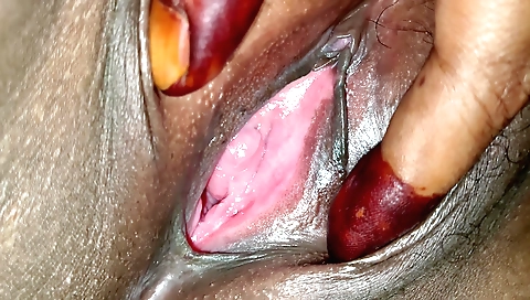 Hairy pussy of a sexy lady is shown and masturbated