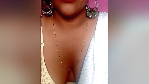 Indian brunette is wearing a sexy blouse and panties