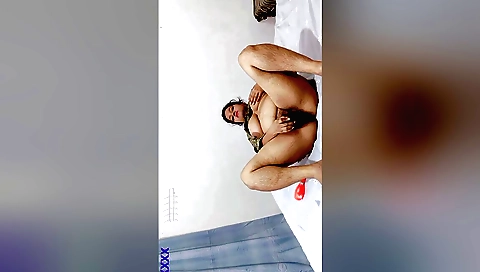 Busty brunette masturbates with her toy in hd video