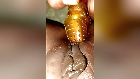 Indian solo female masturbates with her favorite dildo