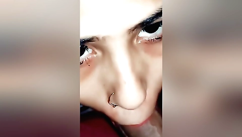 Indian amateur porn video with brunette girl sucking