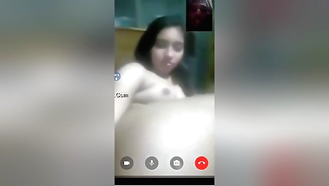 Sexy brunette shows her body on amateur webcam video