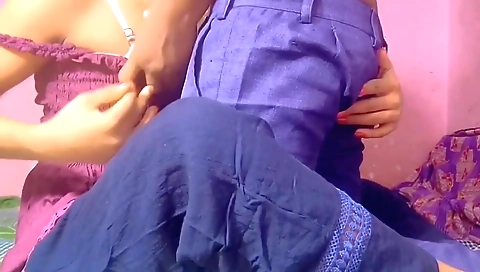 My darling tiny wife is giving a blowjob to a friend