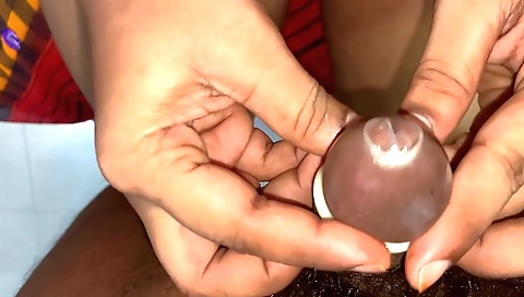 Indian girl is taking a hard handjob on her stepsister