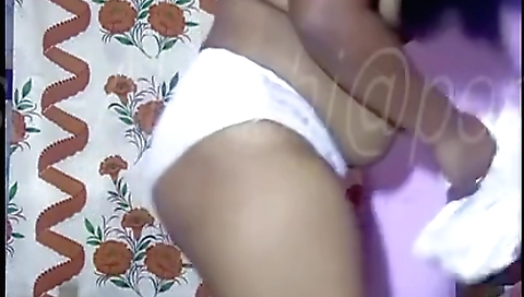 Sexy brunette in lingerie shows off her body in web cam video