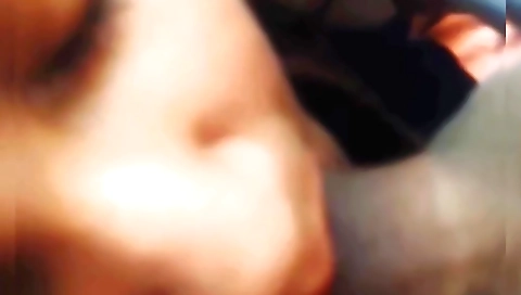 Indian brunette with a hairy pussy sucks on a cock