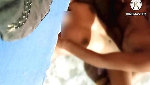 Indian brunette girl is riding a dick in the bedroom