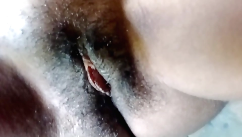 Sexy amateur solo girl with a hairy pussy and a nice booty