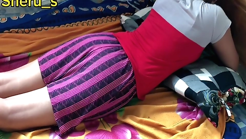 Slender brunette with large natural boobs takes vibrator