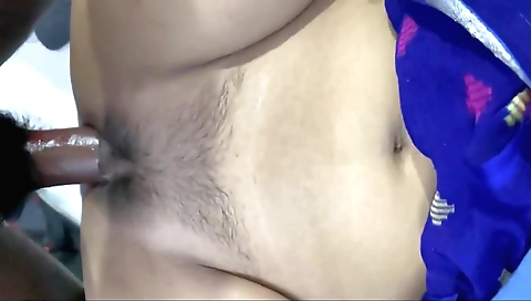 Indian girl with a shaved pussy sucks cock and blowjob