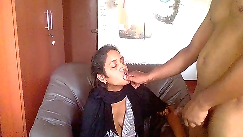 Very sexy amateur indian beauty sucking a big deep throat
