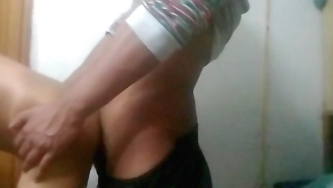 Indian girl in red dress and black pants in a hot fuck