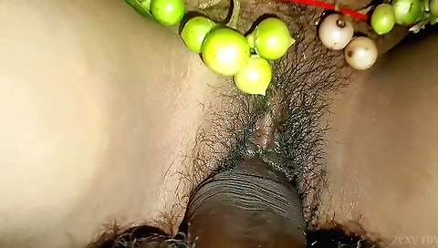 Indian teen babe with hairy pussy has sex with stepbrother