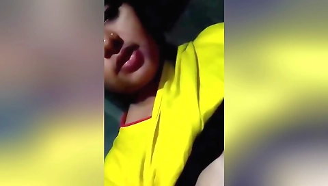 Indian hottie with big tits is showing her hairy pussy