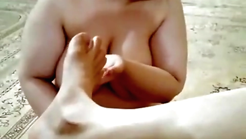 Hot brunette gives a blowjob and gets fucked on her feet