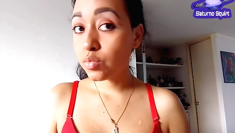Slutty indian brunette masturbates with her vibrator