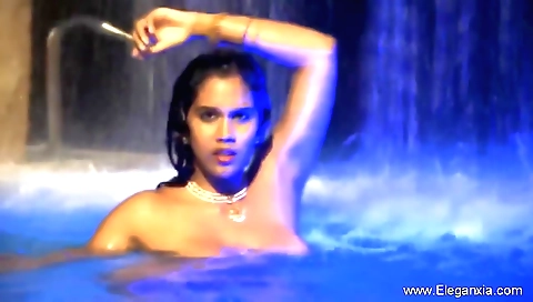 Horny girl is getting a sexy body in front of the camera