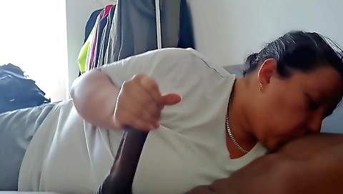 Mature milf gets her pussy raked by her partner's big cock