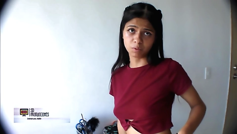 Indian brunette 18+ sucks her stepbrother's dick and then shows