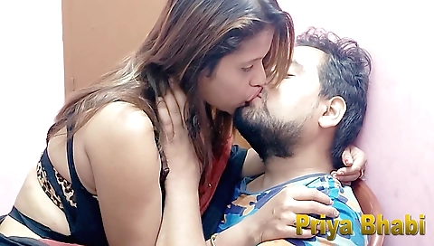 Indian woman and her hubby are having a hot conversation