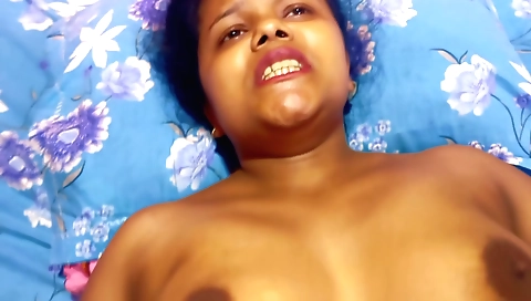 Chubby brunette in sexy outfit fucks in the bedroom